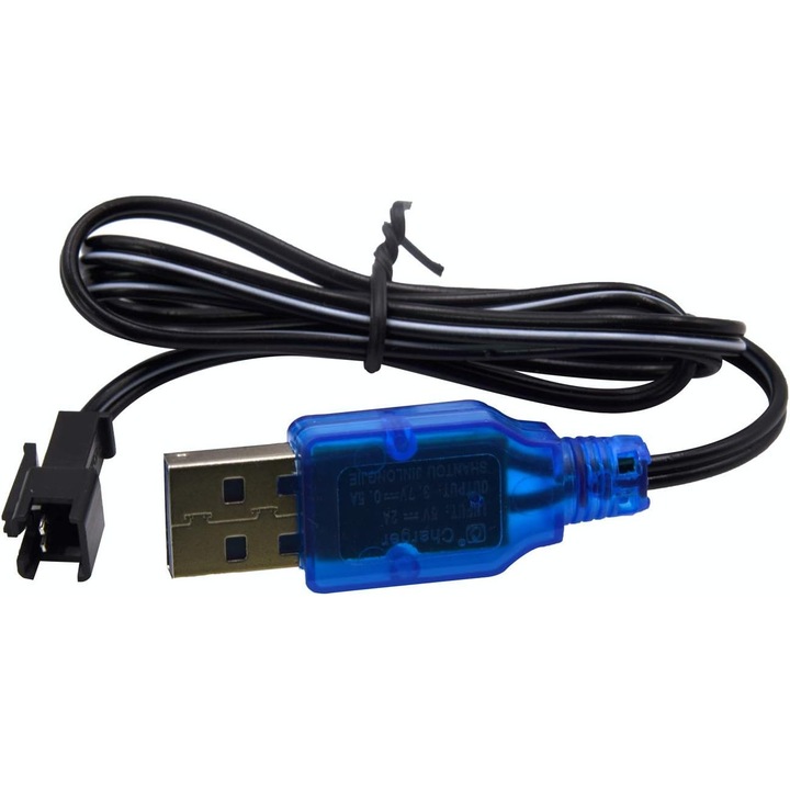 3,7 V-os USB töltőkábel SM-2P csatlakozóval mini RC járművekhez, Flyme, kétéltű kaszkadőr járművekhez, teherautókhoz, terepjárókhoz, RC autókhoz, RC hajókhoz, drónokhoz, légpuskákhoz, 3,7 V-os akkumulátorhoz