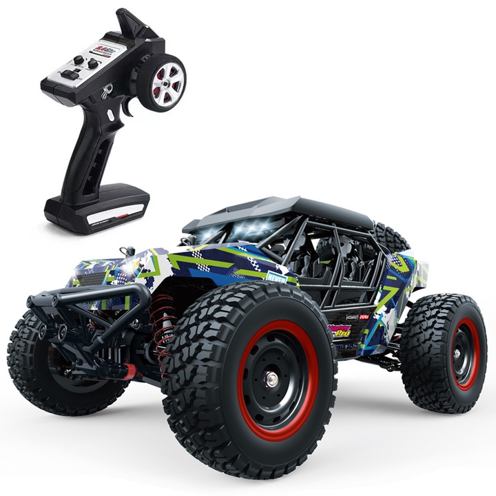 Terepjáró Távirányítós Autó, SCY 16106PRO, 4x4, Szénkefe nélküli Motor, Sebesség 70 km/h, LED Lámpák, 2.4GHz, Terepjáró, 1:16, Akkumulátor 7.4V 1500mAh, Üzemidő 18 perc, Szín kék