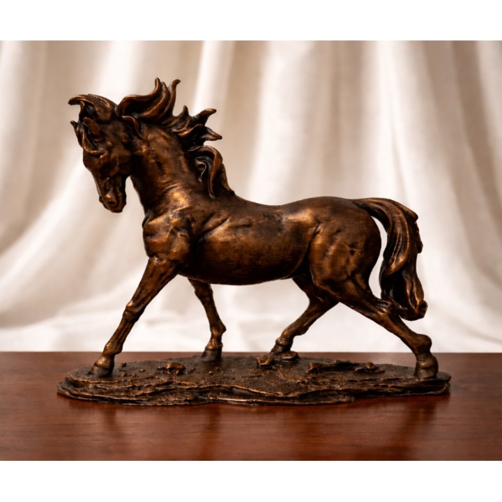 Statuie „Spirit Liber” – Sculptura Premium cu Patina de Bronz, Pictata Manual, 19x15 cm. Cadou Ideal pentru Birou sau Casa