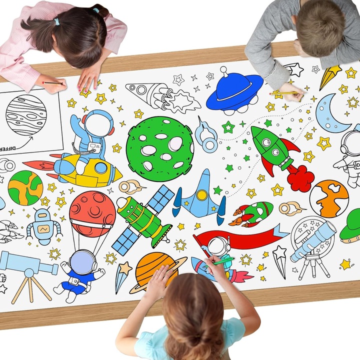 Színezhető asztalterítő gyerekeknek, 183 x 76 cm, DIY óriás rajzpapír gyerekeknek, színező poszter, születésnapi játékok, gyerekprogramok