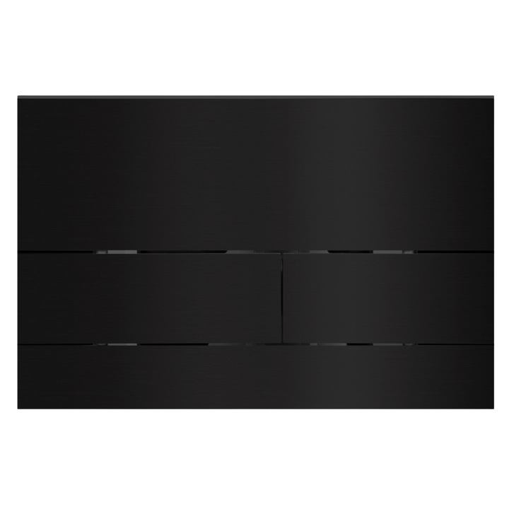 Buton rezervor WC, Balneo, 238x155mm, Negru, FLO BLACK, Otel inoxidabil periat, Economie apa, Rezistent umiditate, Curatare rapida, Minimalist