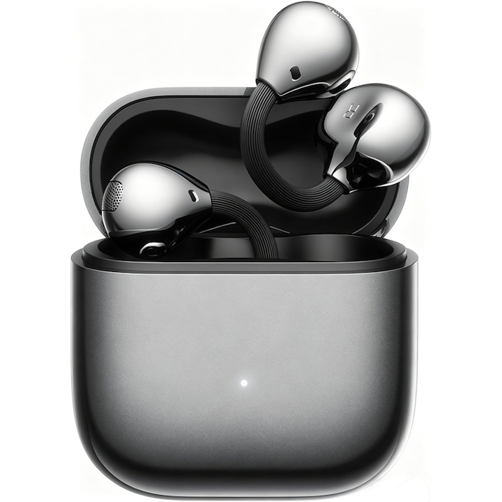 Casti Open Ear Wireless Bluetooth, Kompatibilis Huawei FreeClip 2, Fülre csíptethető, Alacsony késleltetés, 42 óra üzemidő, Fekete