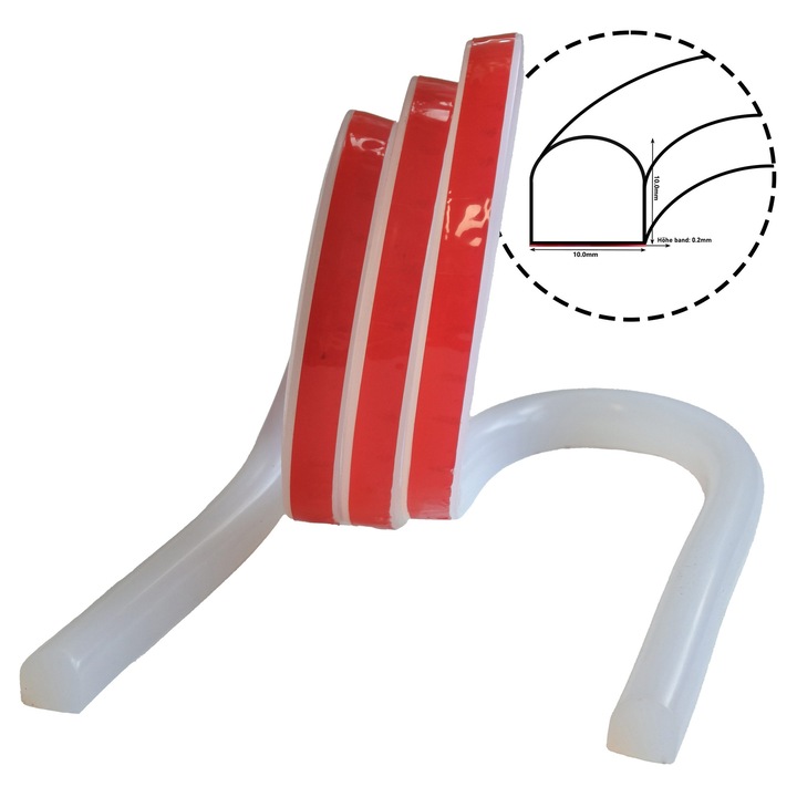 Prag siliconic autoadeziv pentru cabina de dus 10x10mm, 90cm