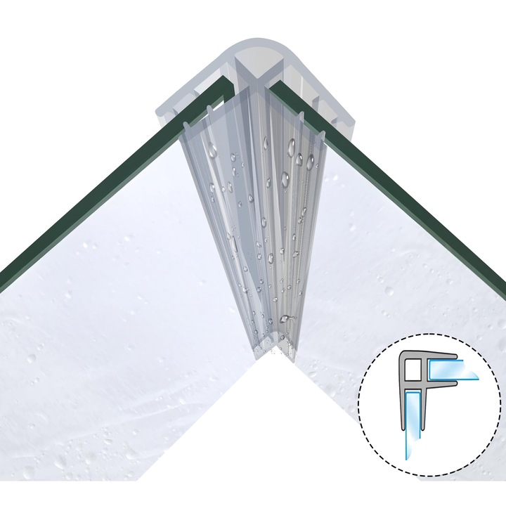 Zuhanykabin tömítés DK09, 4mm-5mm, 50cm, átlátszó
