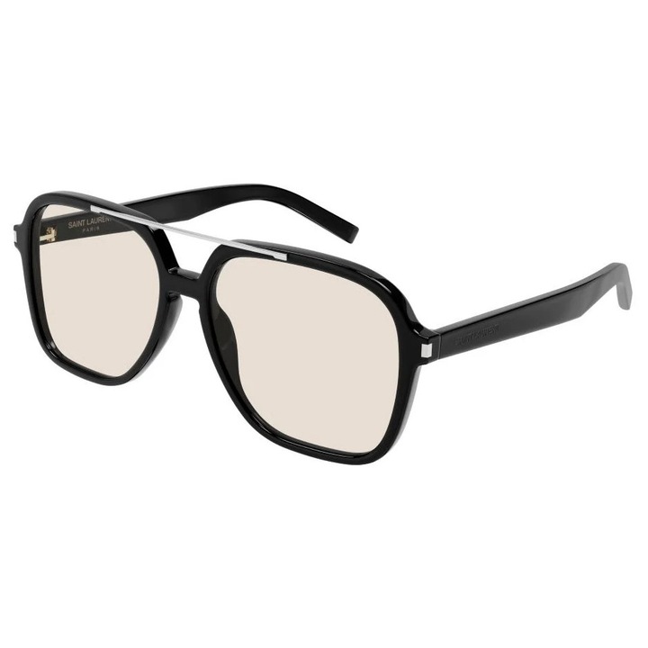 Ochelari de soare dama Saint Laurent SL 545, oversized, acetat reciclat, lentile galbene, 58 (L)
