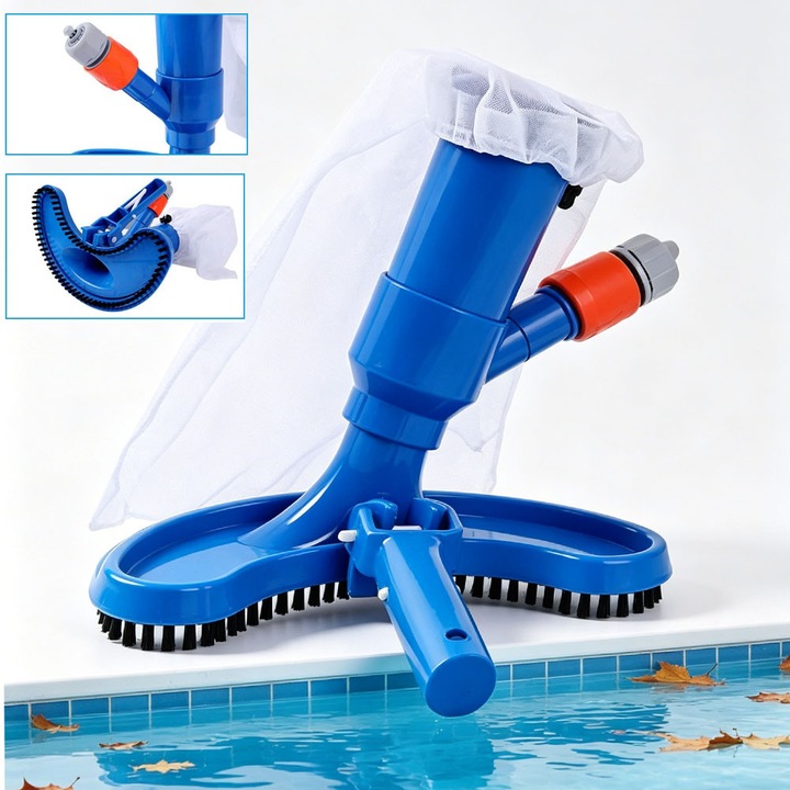 Juksun, Kit curatare piscina, 6 bucati, PP, Aspirator portabil pentru piscina Aspirator pentru podea, Plasa si aspirator, Cada cu hidromasaj, piscina, spa lenes, iaz, kit de intretinere a piscinei