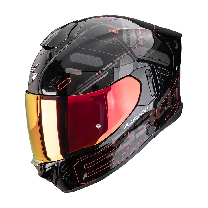 Casca moto EXO-530 Air Found Metal Black/Red marime M