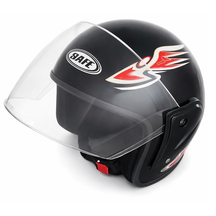 Casca cu viziera pentru motor, scuter, ATV - marime M/L, negru metalizat