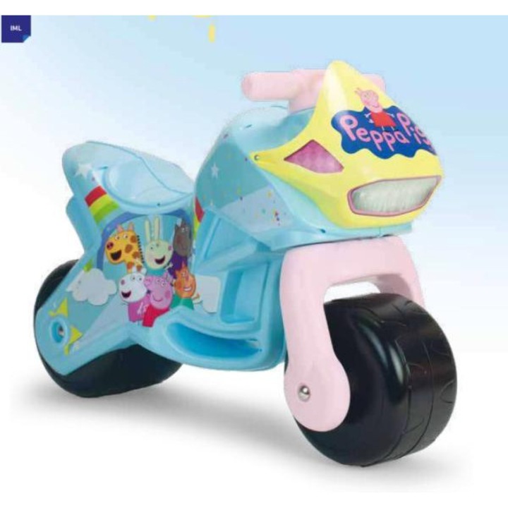 Motocicleta pentru copii tip ride-on, Injusa, licenta Peppa Pig, fara pedale, stabil si usor de utilizat, 18-36 luni