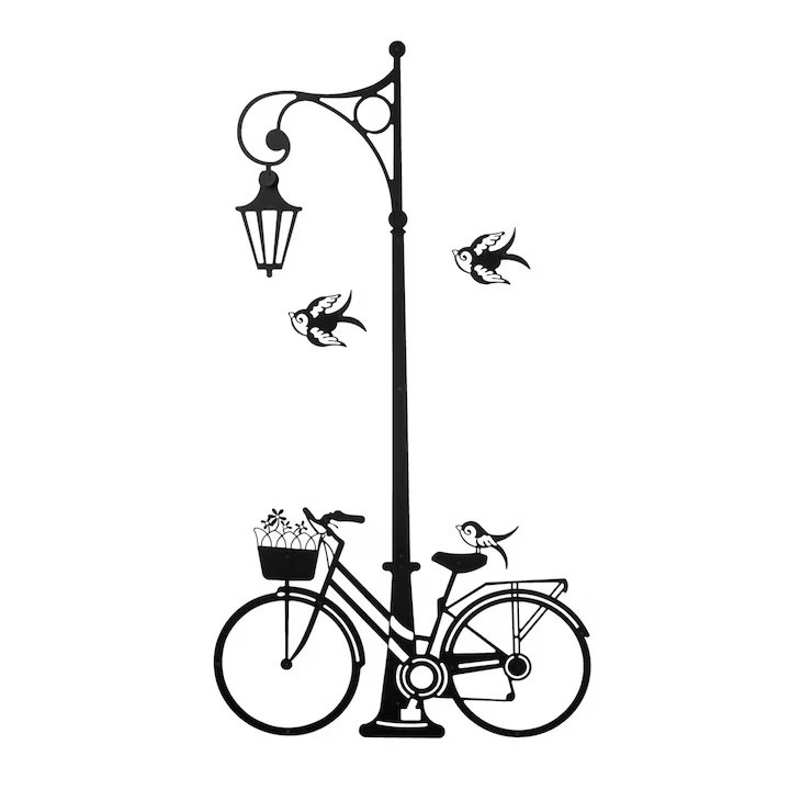 Re-Bloom fali fogas, fém, fekete, 117 x 4 x 211 cm