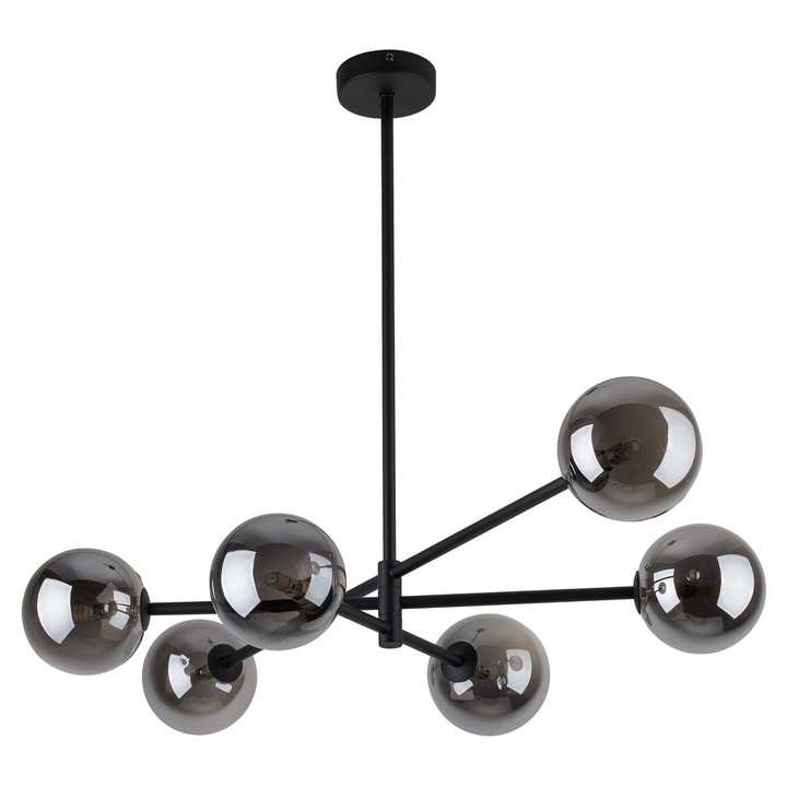Полилей с 6 крушки, TK-Lighting, Czarno Grafitowa, G9