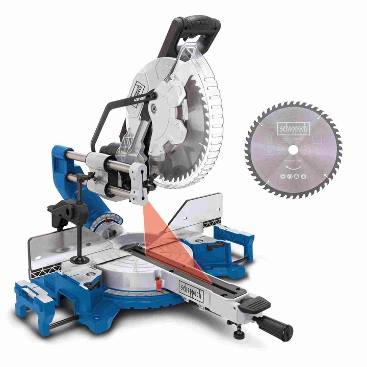 Fierastrau circular de masa culisant cu laser HM305SL Scheppach 5901223901, 2000 W, Ø305 mm