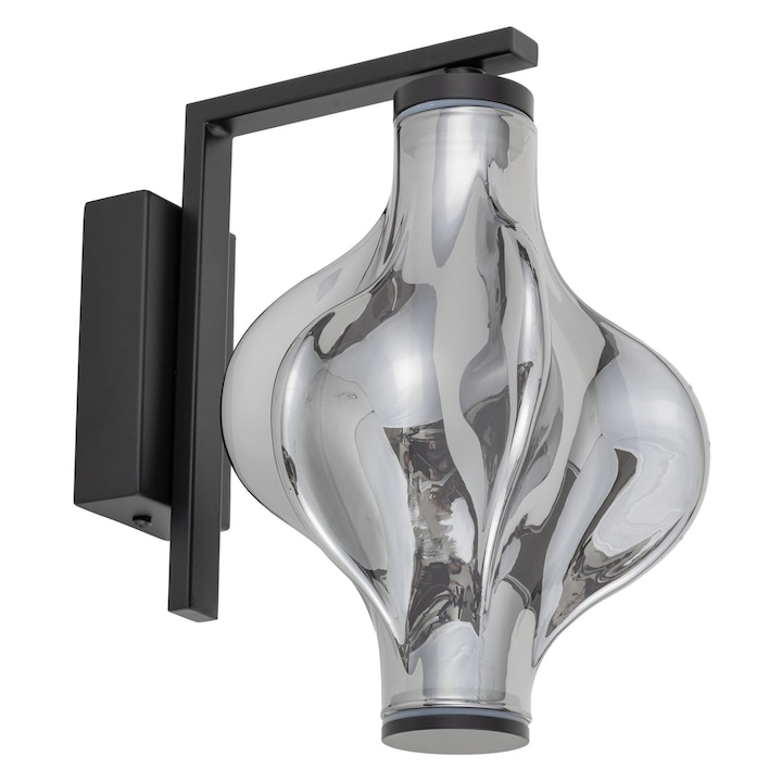 Аплик TK-Lighting Elva LED 8W черен, нередовно стъкло