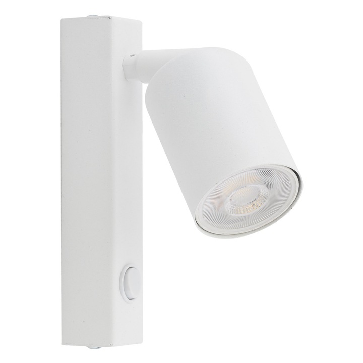 TK-Lighting Nex állítható fehér fali lámpa kapcsolóval 1xGU10