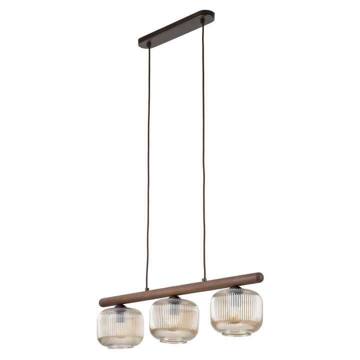 Висяща лампа TK-Lighting Salvia кафяво дърво 3xE14