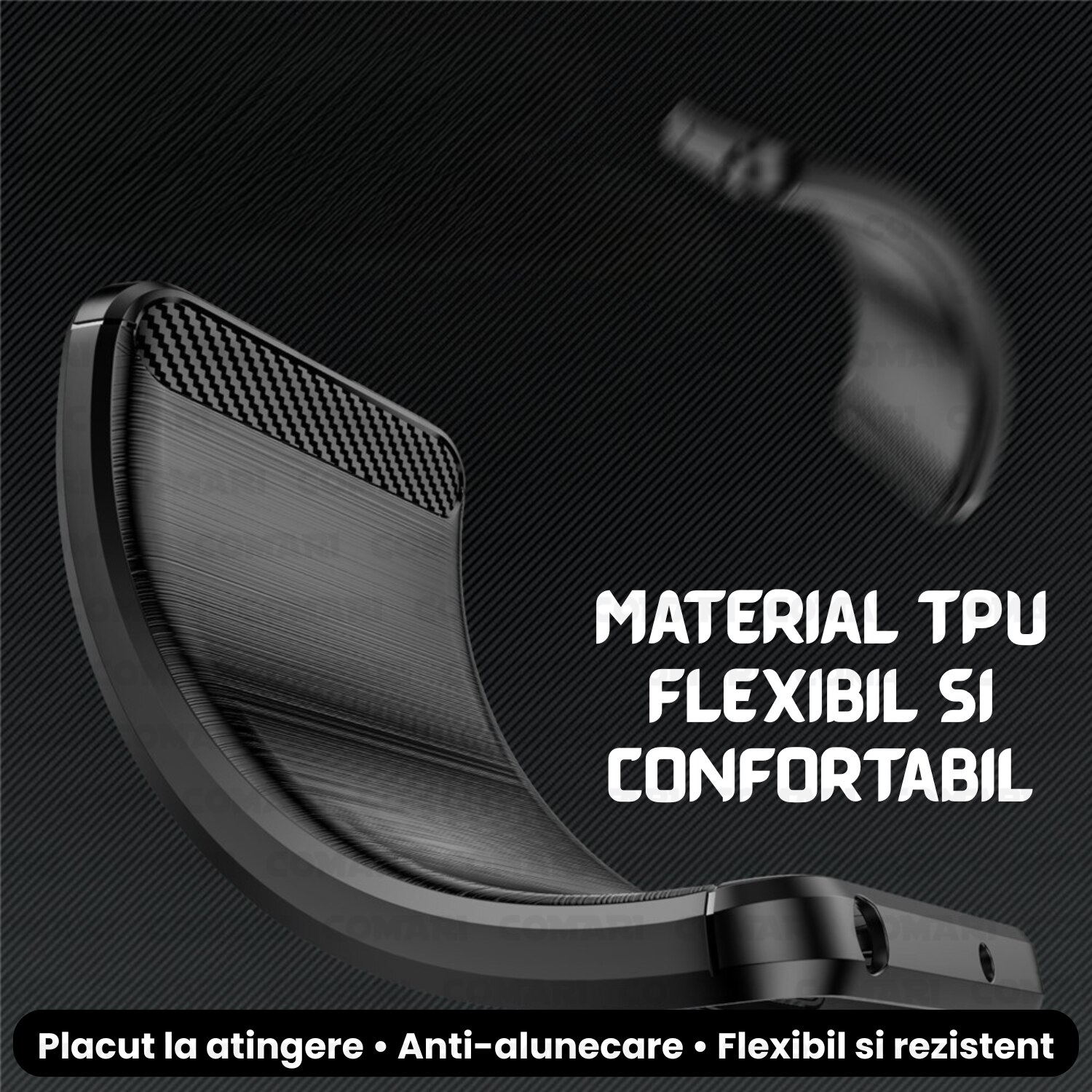 Husa pentru Google Pixel 10 Pro XL Comari® CarbonTouch, protectie completa, silicon premium, finisaj carbon, Negru