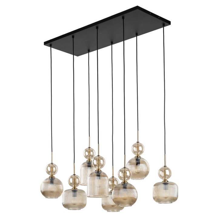 Висяща лампа TK-Lighting Sophia Kaskada, 8 крушки, стъкло коняк, 8xe14