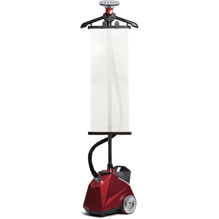 Rhino Cosmic Vertical Steamer & Steamer Travel 2350 W (50 g/min) – rezervor de apa de 3, 8 L – 4 niveluri de putere – autonomie de 75 de minute – gata de utilizare in 60 de secunde – accesorii incluse, rosu