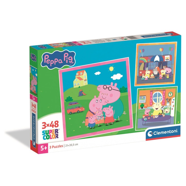 Peppa malac Family 3x48 db-os puzzle Clementoni