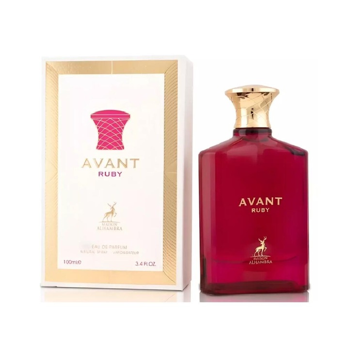Apa de parfum Maison Alhambra Avant Ruby 100 ml, unisex, note florale și fructate, pentru seri elegante