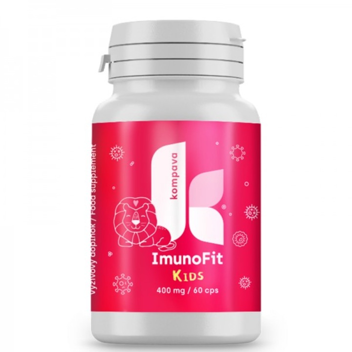 Supliment alimentar, Kompava spol. s r.o, ImunoFit Kids – Lactoferină, L-lizină și Vitamina B6 pentru o imunitate puternică la copii, 30 doze zilnice, 60 capsule