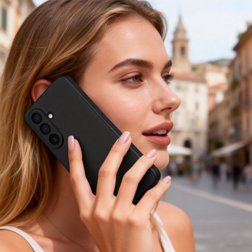 Husă flip cover Tech-Protect Smart Wallet, negru, pentru carduri, compatibilă cu Samsung Galaxy A57 5G