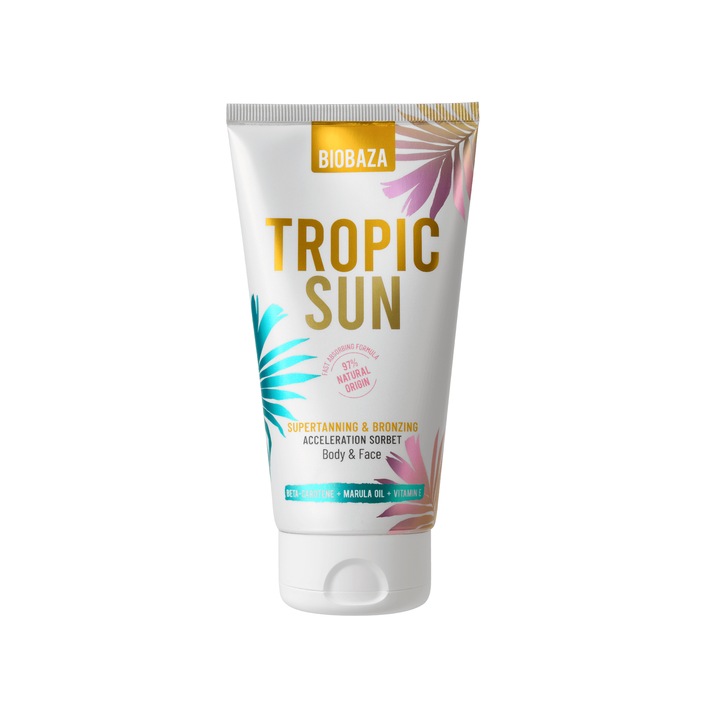 Biobaza Tropic Sun Sorbet bronzosító krém, hidratáló, málnaolajjal, 150ml