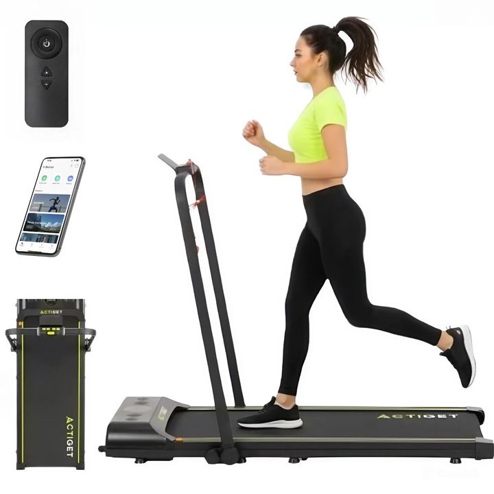 ActiGet elektromos Futópad, 1, 0 - 12, 0 km/h, 1 LE motor, Bluetooth és FitShow applikáció, 100 kg terhelhetőség - Fekete