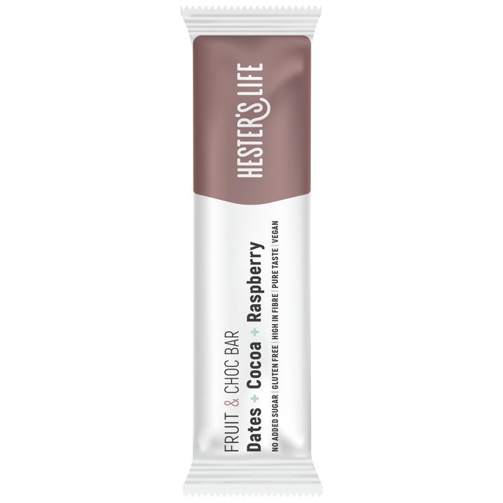 Fruit & Choc Bar Dates + Cocoa + Raspberry, 30 g