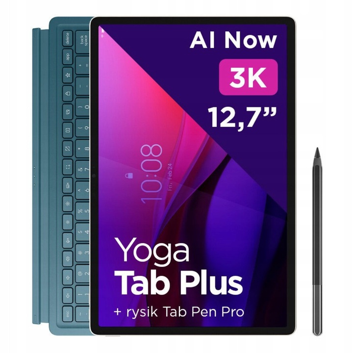 Tableta Lenovo Yoga Tab Plus, Snapdragon 8 Gen 3, 16/256 GB, 12.7", 2944x1840, 144 Hz