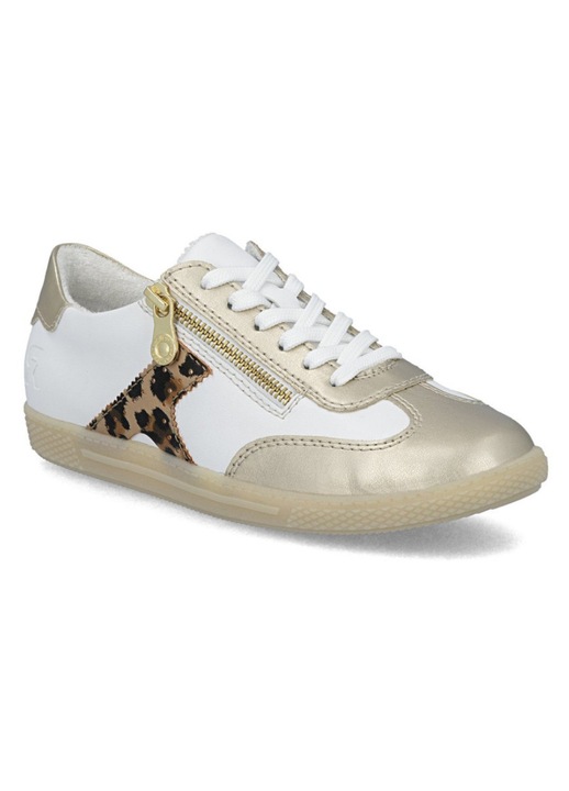 Rieker Rieker adidași sport de damă albi cu șireturi și fermoar L9700-81