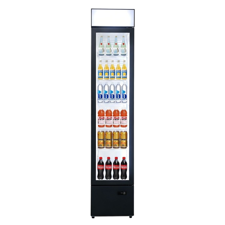 Vitrina frigorifica profesionala STARCREST SPS-150DC, 150 L, iluminare LED, panou de comanda digital, H 188 cm