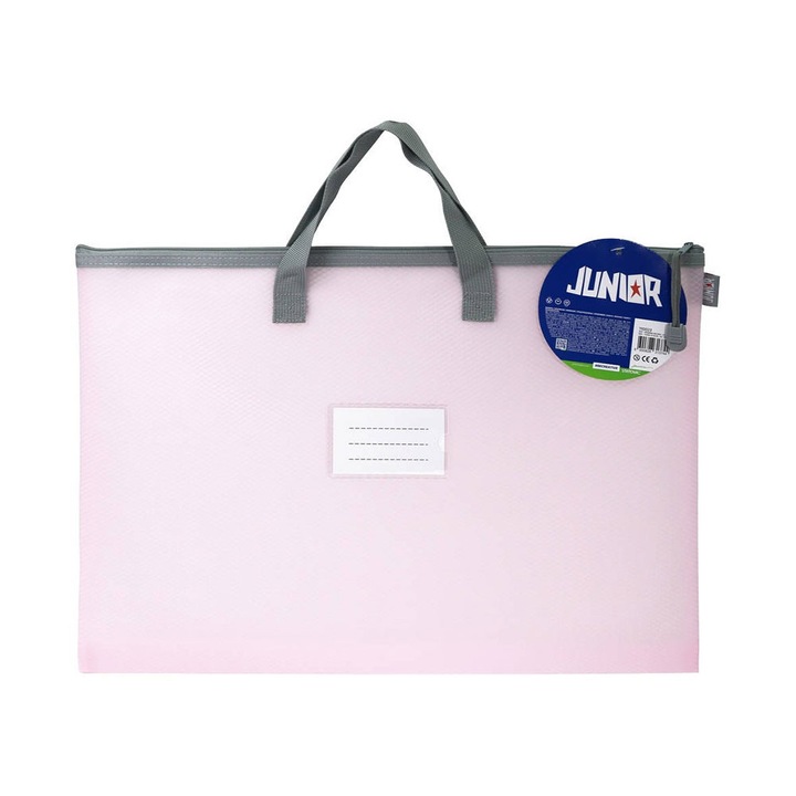 Junior Bop rajztáska, fogantyúval, A3, rózsaszín