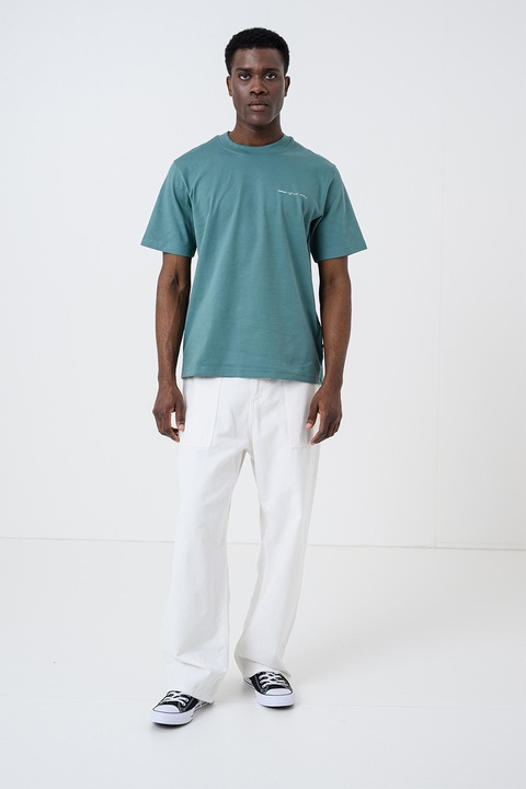 Jack & Jones, Tricou lejer din amestec de bumbac organic, Verde persan