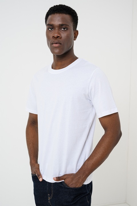 Jack & Jones, Kerek nyakú mintás póló, Fehér