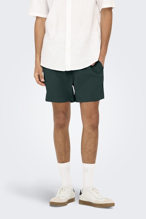 Only & Sons, Pantaloni scurti cu buzunare laterale, Verde padure, L