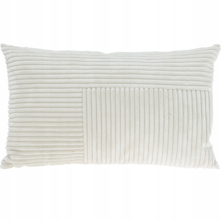 Díszpárna, Home Styling Collection, strucc, fehér, 50x30cm