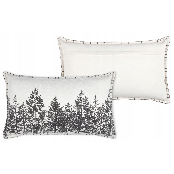 Perna decorativa STOF 35x60cm, crem, model conifere, pentru interior