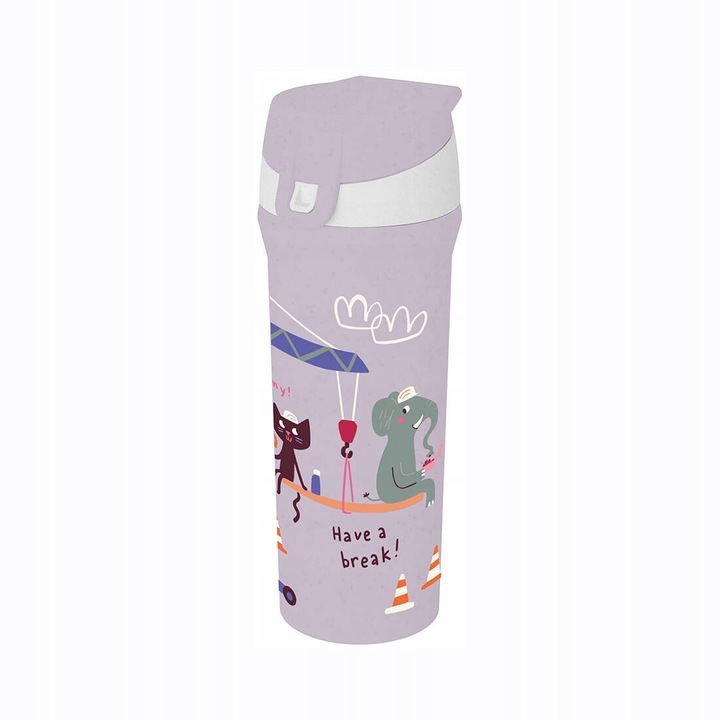 Детска бутилка за вода Koziol DREAMS 500ml, екологична, 8,5x20,5cm, сива