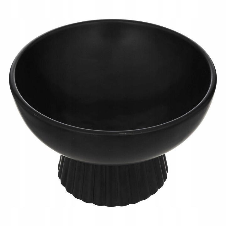 Bol pe picior CHAYA, ceramica, 22x22x14cm, neagra