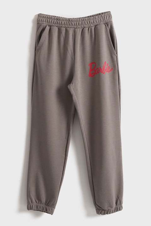 LC WAIKIKI, Pantaloni de trening cu croiala lejera si imprimeu Barbie, Violet, L
