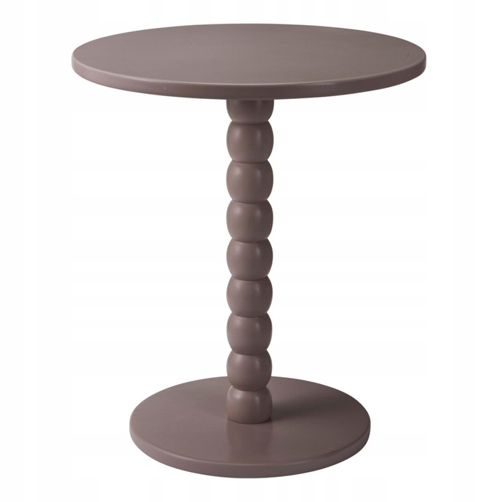 Mese decorativa HowHomely, taupe, 35x35x40cm, forma rotunda, picior rasucit