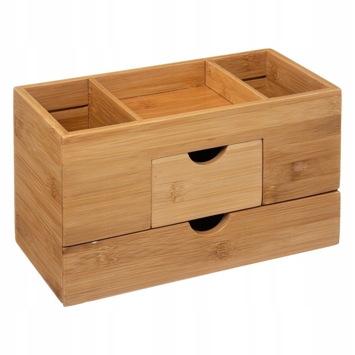 Органайзер за бюро от бамбук, 5five Simple Smart, 2 чекмеджета, 24x12x14 см