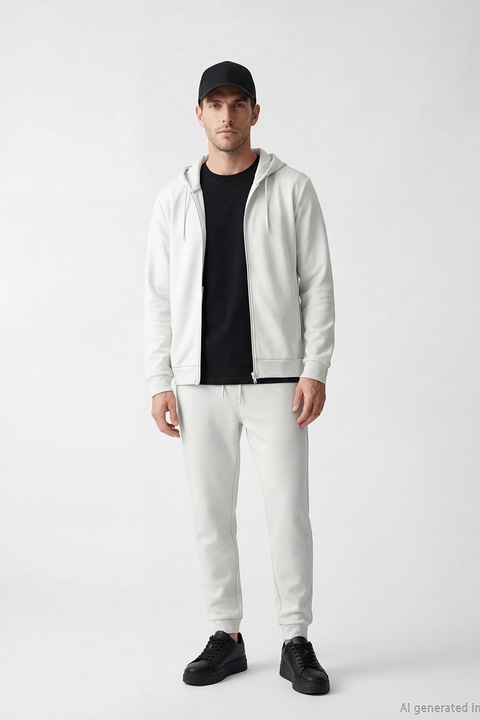 LC WAIKIKI, Pantaloni de trening cu snur de ajustare in talie, Gri deschis