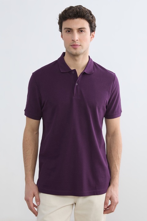 LC WAIKIKI, Tricou polo din bumbac pique regular fit, Violet pruna