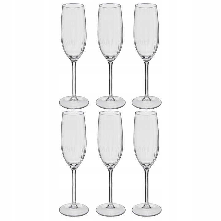Secret de Gourmet pezsgőspohár készlet, 6 darab, 210 ml, átlátszó, 6,5x6,5x23 cm