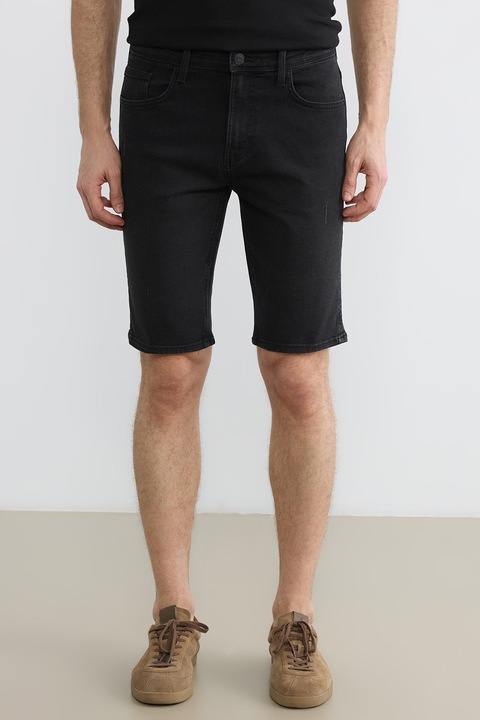 LC WAIKIKI, Blugi scurti cu croiala slim-fit, Negru