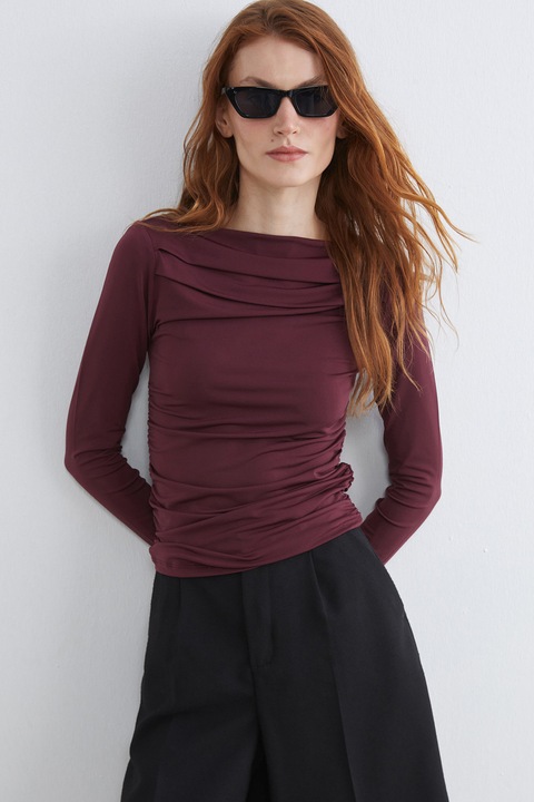 LC WAIKIKI, Bluza cu decolteu barcuta, Violet tyrian