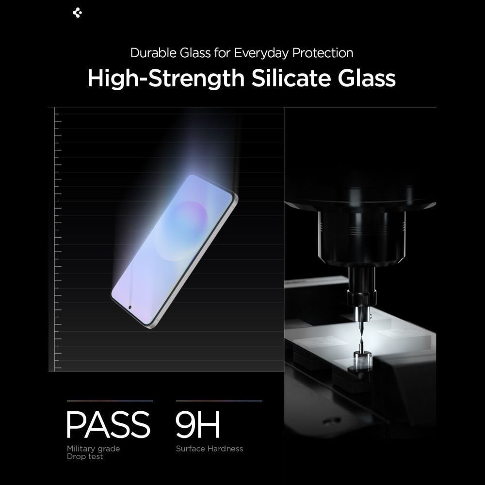 Set 2 folii sticla securizata Spigen Glas.tR EZ Fit Pro, Kit montare inclus, compatibile cu Samsung Galaxy A57 5G, Transparent