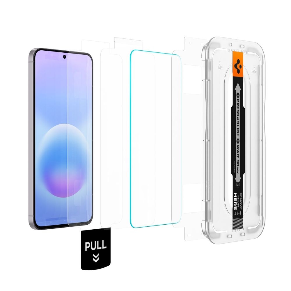 Set 2 folii sticla securizata Spigen Glas.tR EZ Fit Pro, Kit montare inclus, compatibile cu Samsung Galaxy A57 5G, Transparent